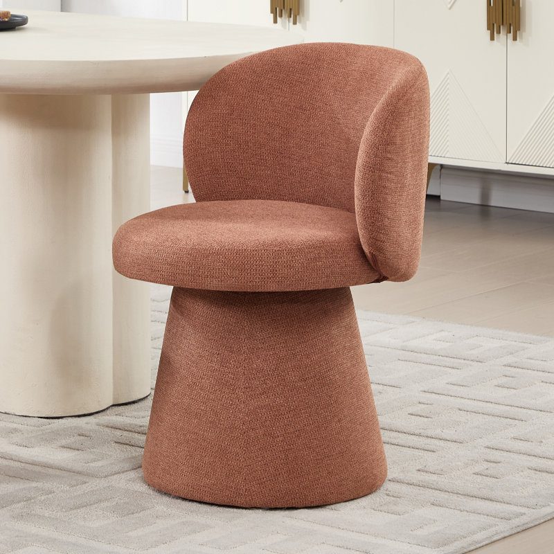 Chaise pivotante rembourrée avec dossier, Orange