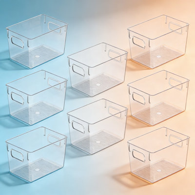 Bacs de rangement en plastique transparent et organisateurs pour armoire de cuisine