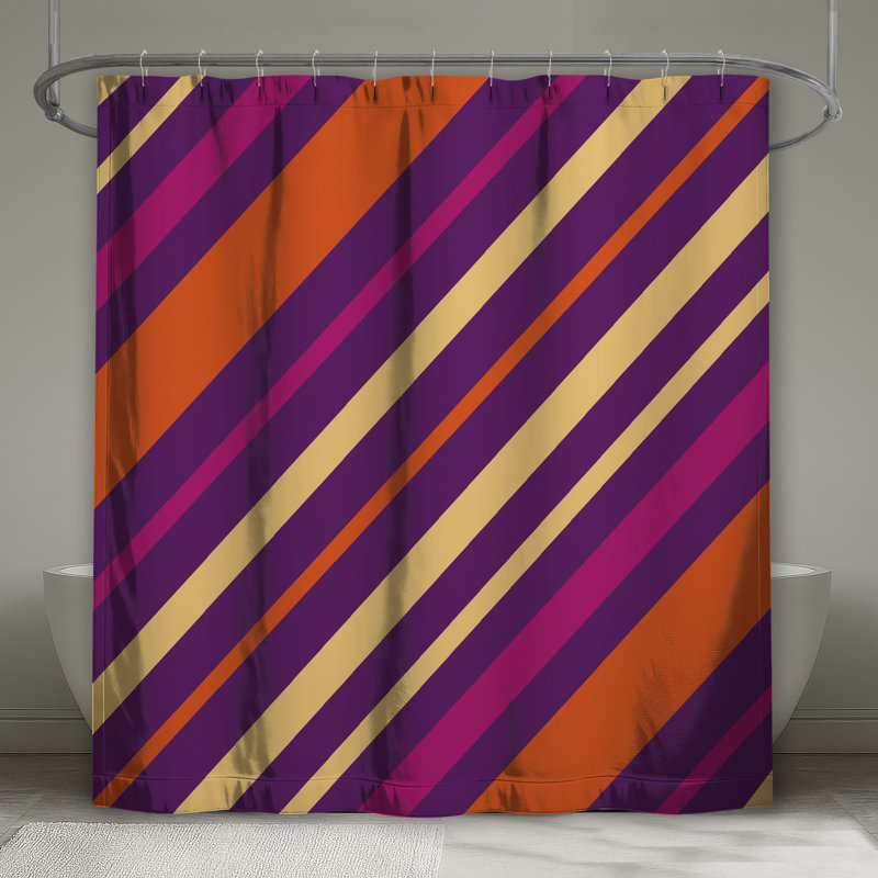Rideaux de douche à rayures diagonales, L 70 po x H 72 po
