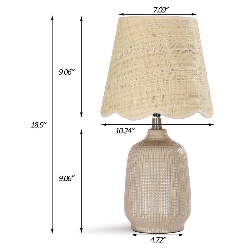 Lampe de table en céramique, Gris