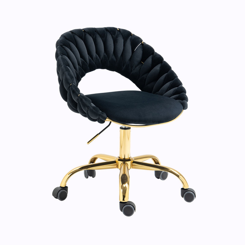 Quadry Velvet Task Chair, Black