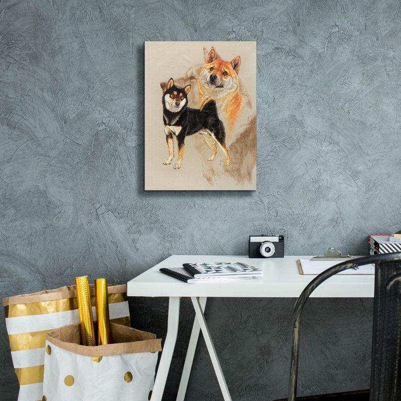 "Sheba Inu" par Barbara Keith, H 16 po x l 12 po x P 0,75 po