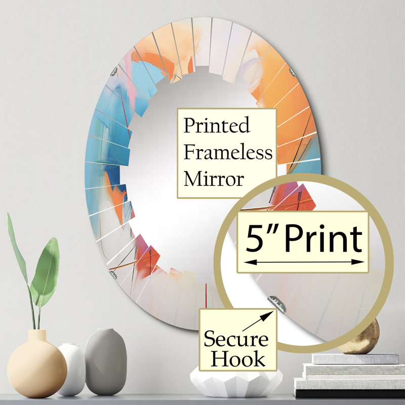 Eyne - Miroir mural Mid-Century ovale, 30 po x 20 po