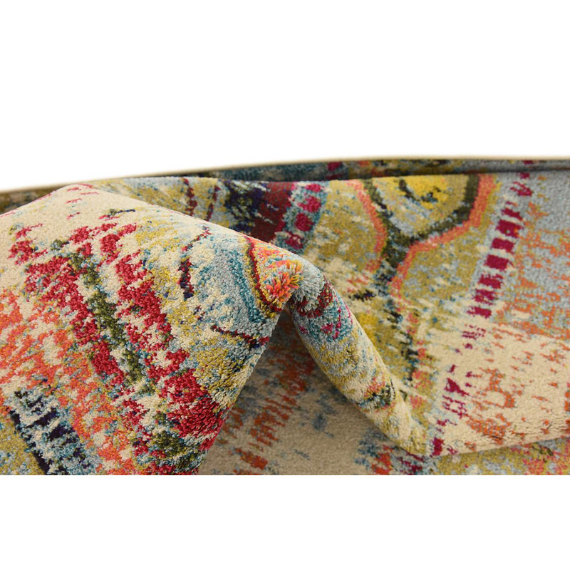 Washable Geometric Indoor Rug, Rectangle 8' x 11'