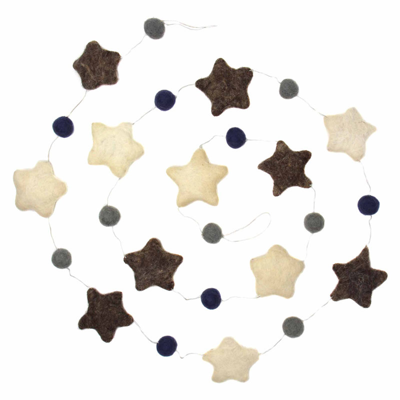 Guirlande de chambre de bébé étoiles, Bleu / gris