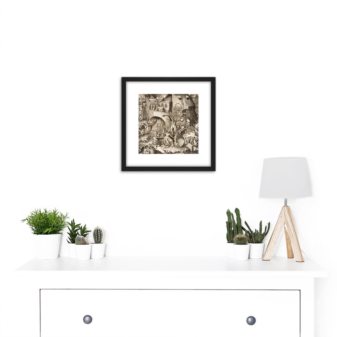 Van Der Heyden Breugel Elder Seven Sins Envy Engraving by Pieter Van Der Heyden - Single Picture Frame Painting