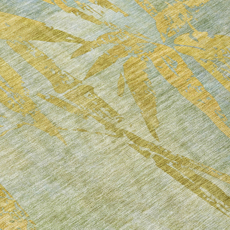 Machine washable indoor/outdoor  acn2222 botanical rug Lafferty, Rectangle 10 pi x 14 pi