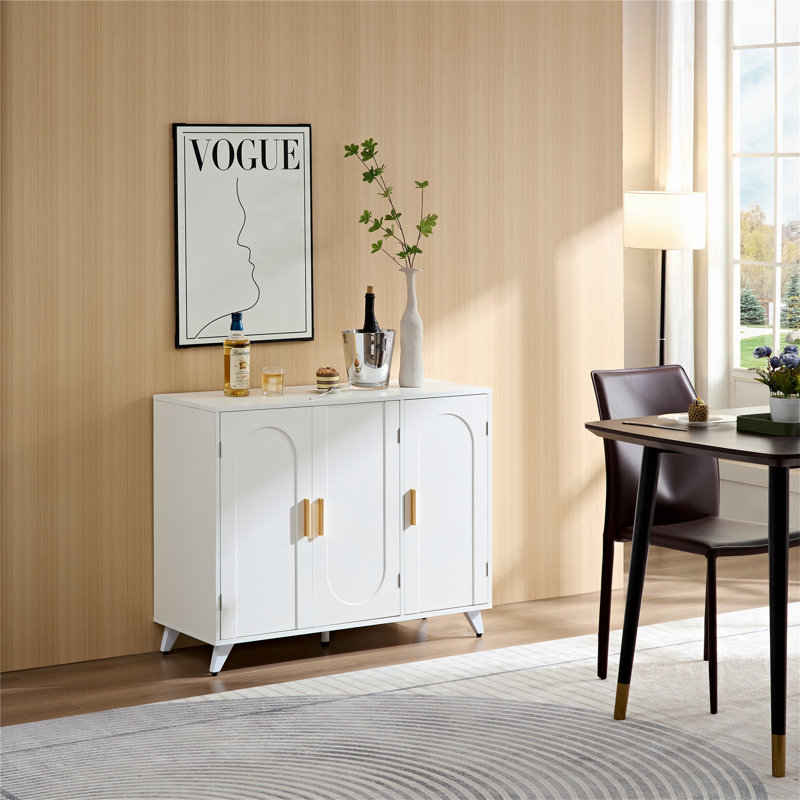 Buffet de charme avec tablette amovible pour pièces polyvalentes, H 31,5 po x l 39,32 po x P 15,76 po