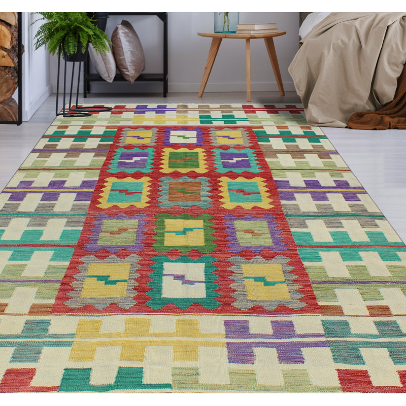Modern Flatweave Lang Red Rug