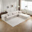 Canapé à compression Boneless, canapé convertible au sol, canapé modulaire convertible Boneless, aucun assemblage requis, tissu polaire circulaire, surdimensionné à 4 places avec 2 repose-pieds-1809371224