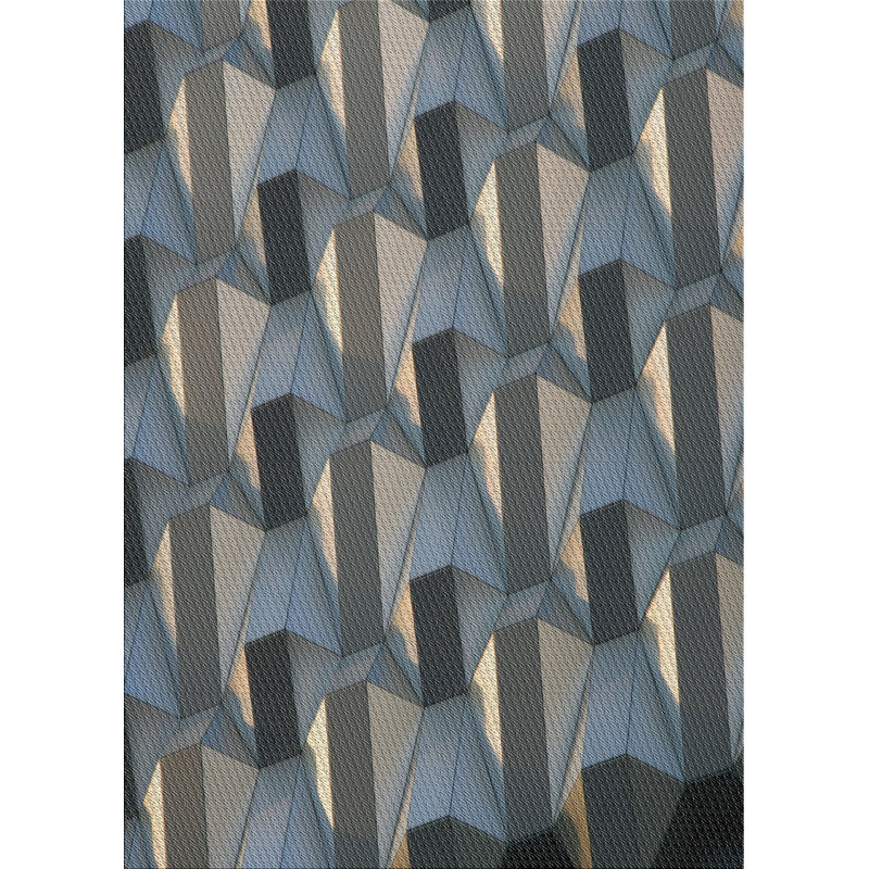 Tapis bleu/gris à tisser électrique, Carré 4 pi