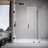 UKH07 45-1/8 to 46 in. W X 34 in. D X 80 in. H Frameless Hinged Shower Door in Matte Black with EnduroShield 3/8 in. Clear Glass with 26 in. Door Panel-122547551-122547624