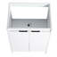 Meuble-lavabo autoportant blanc brillant avec lavabo en résine de 24 po, fonctionnalité esthétique moderne, style et fonction à fermeture silencieuse,