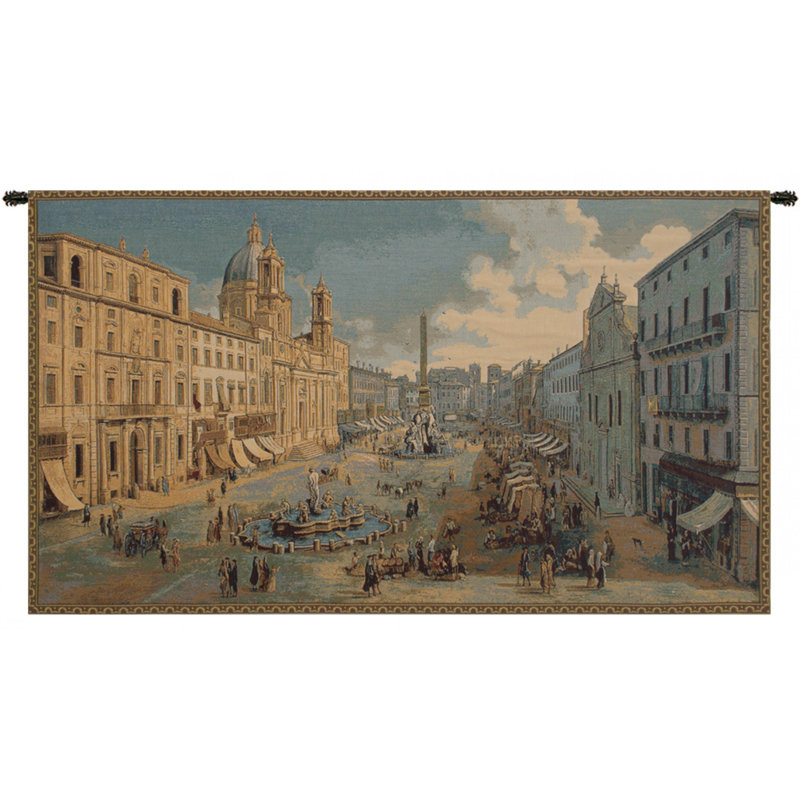 Italian Loom Woven Cotton Blend Wall Hanging, 26" H x 47" W