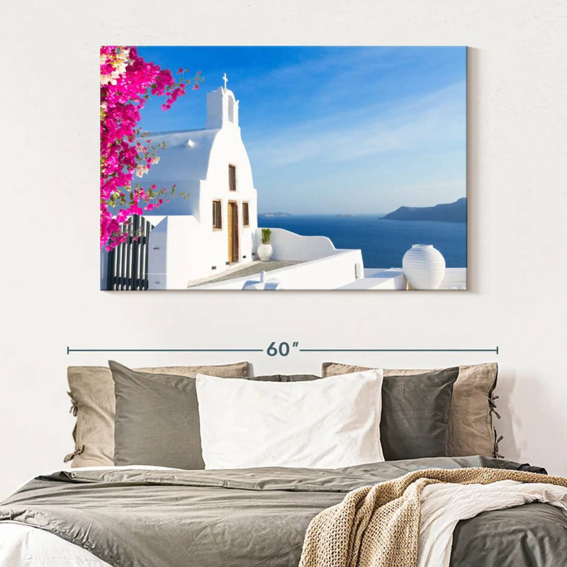 Lilie Santorini Island Church, 34" H x 51" W