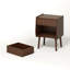 Table de chevet avec tiroir et compartiment ouvert, pieds en bois massif-1285173026