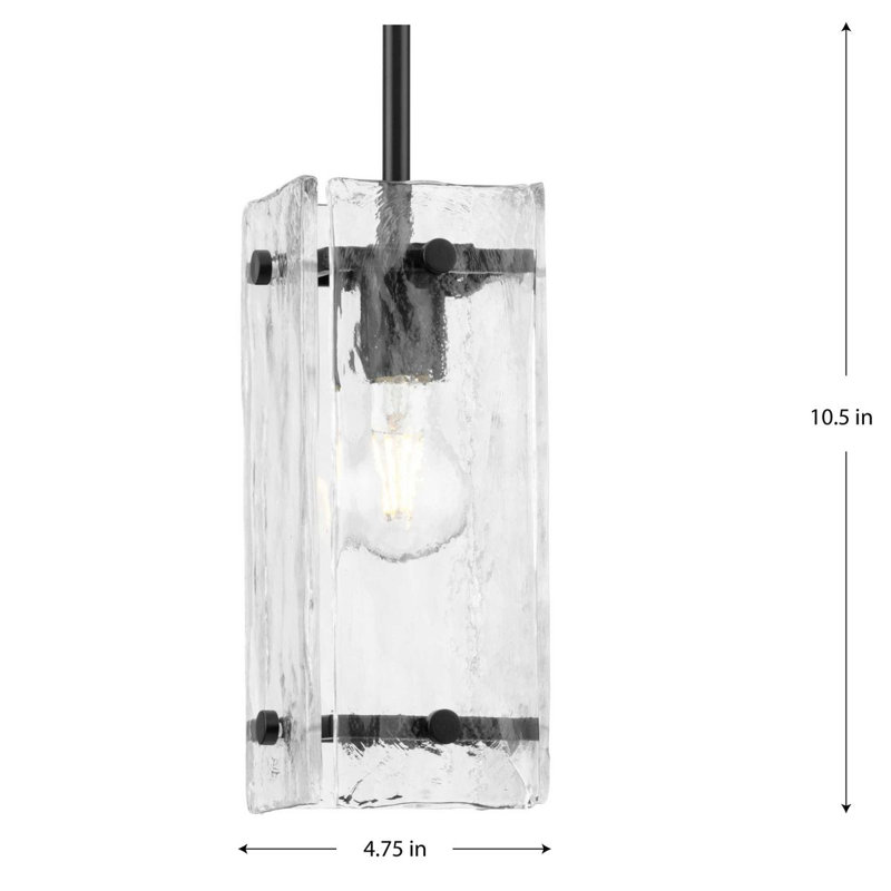 Rivera 1 - Light Matte Black Square/Rectangle Pendant