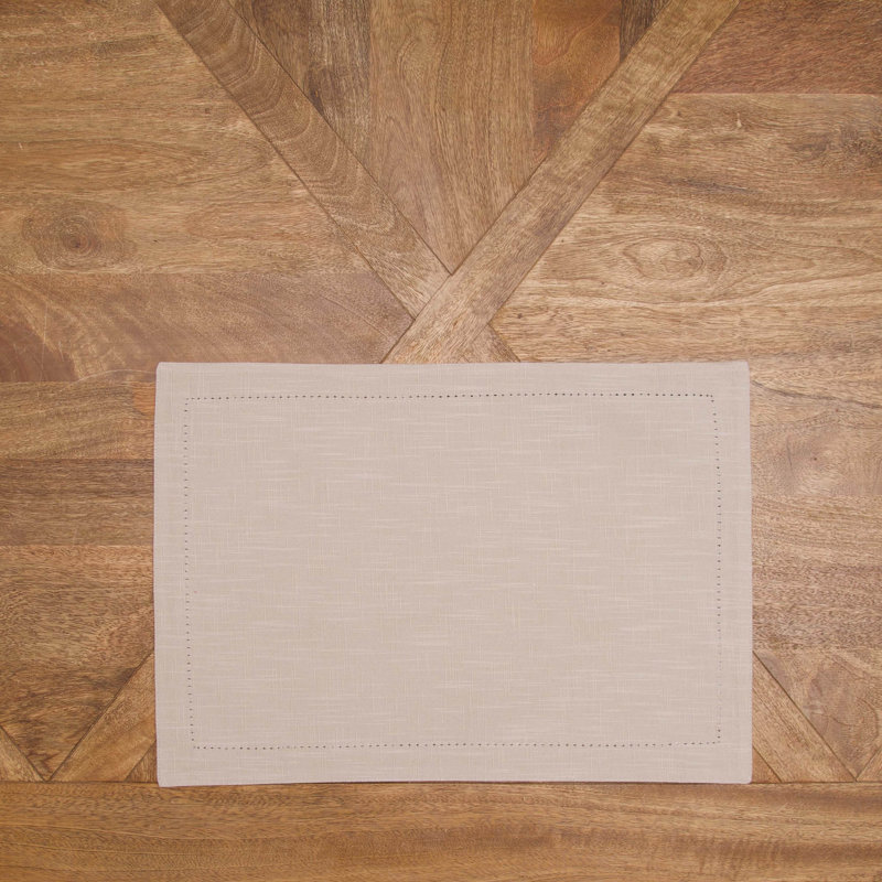 Ensemble de 6 napperons Hemstitch, Tanné