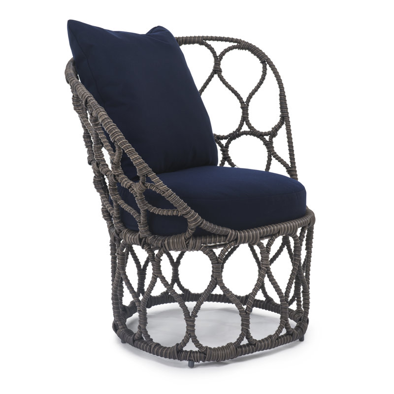 Forma Outdoor Lounge Chair, Canvas Navy, Pale Gray