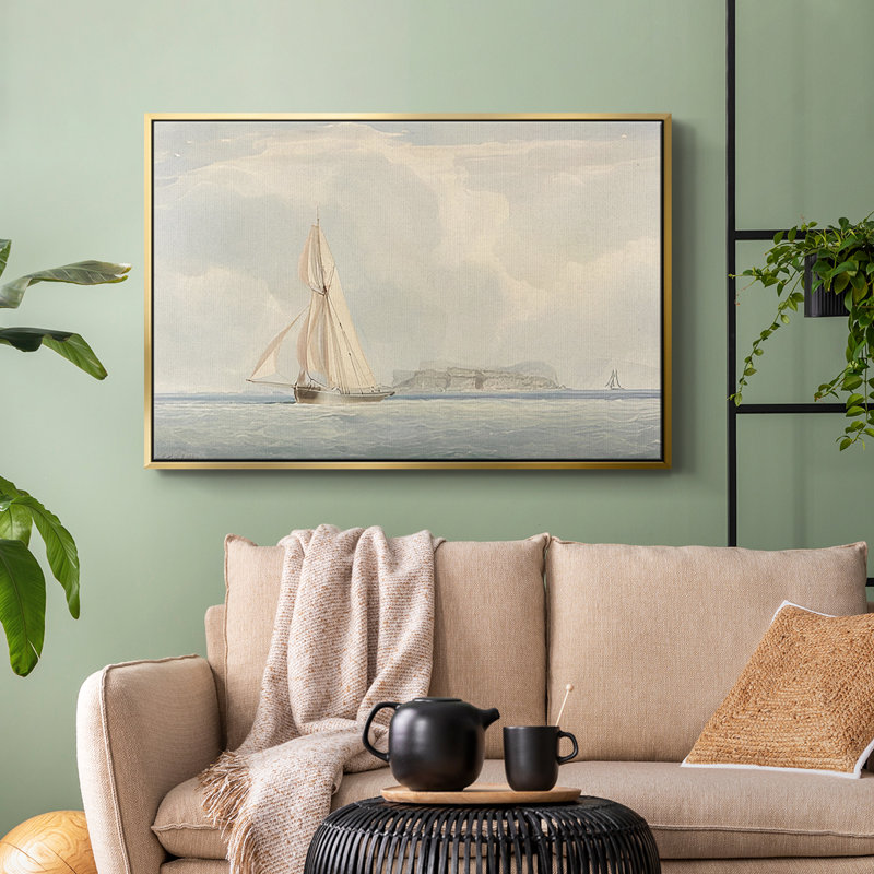 Vintage Nautical Print-LXV Framed Gallery Wrapped Canvas, Or, H 17 po x l 25 po