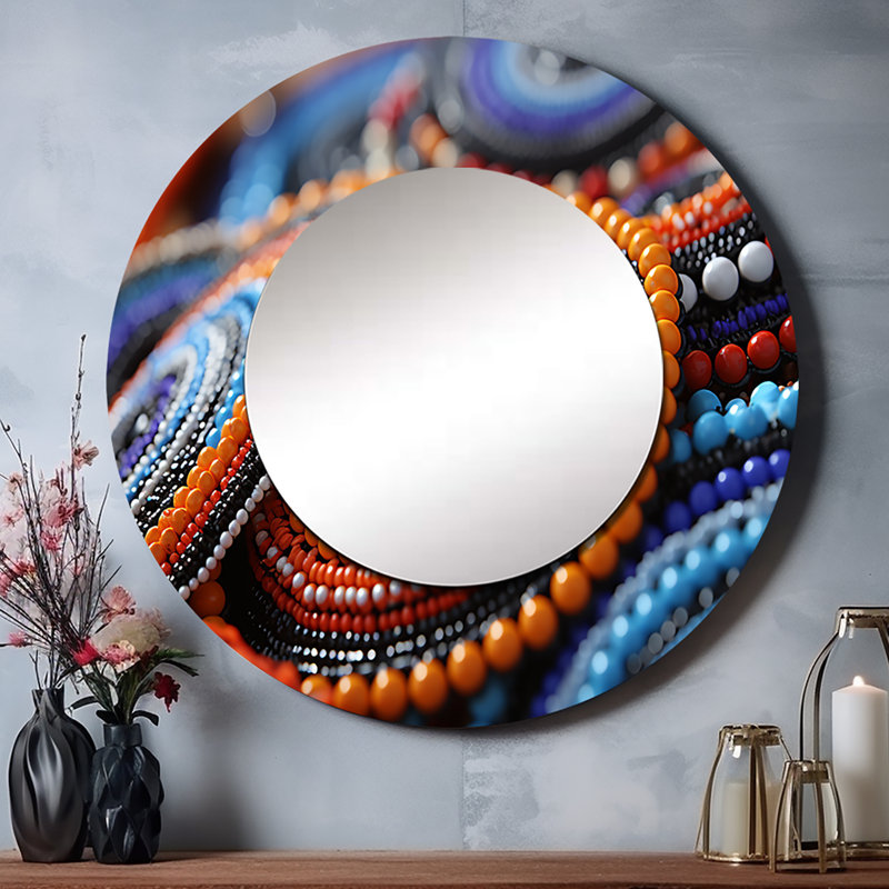 African Tribes Samburu Beadwork II - African Tribes Round Mirror Wall Decor, 29" x 29"