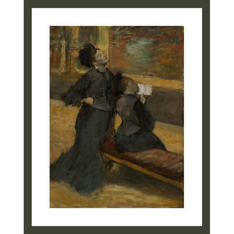 «Visit to a musée» par Edgar Degas - impression giclée encadrée, H 29,5 po x l 23,48 po