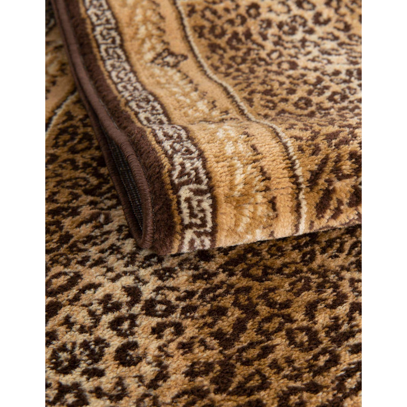 Safari Brown and Black Synthetic 8' x 10' Area Rug