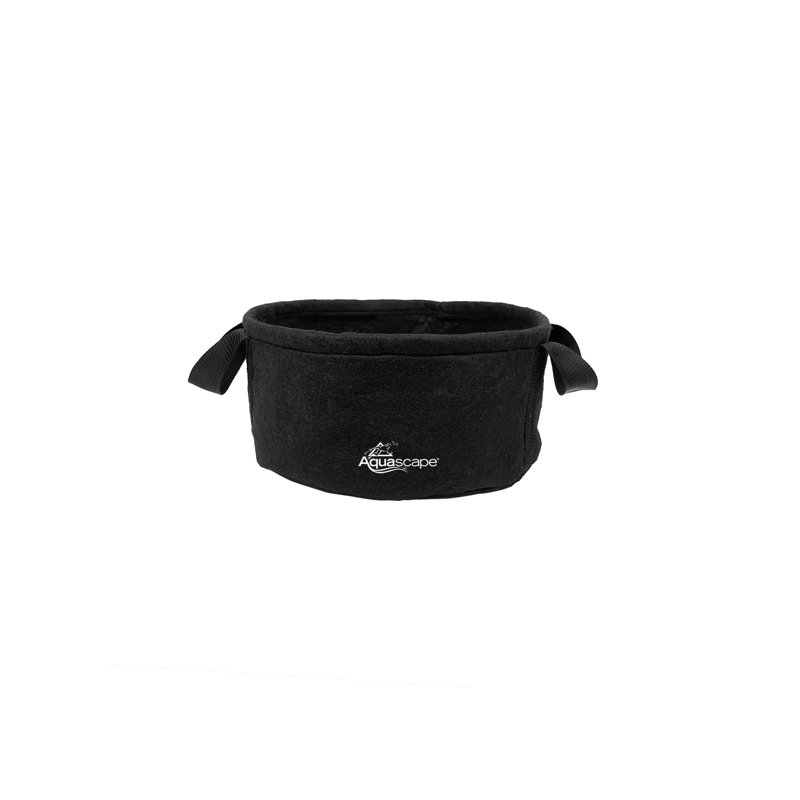 Heavy Duty Aquatic Plant Pot With Handles, Non-Woven Geotextile, Black, 47005, 7" H x 12" W x 12" D