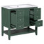 Ensemble de meuble-lavabo 36 po avec lavabo, une armoire et trois tiroirs, bois massif et panneau de fibres à densité moyenne-896926667