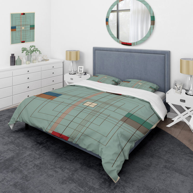Ensemble de housse de couette en microfibre / polyester Vintage Mid-century graphiques IV