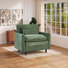 Chaise d'appoint de salon en bois massif rembourré en bois massif 38,7 po avec charge USB