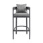 Tabouret de bar d'extérieur à hauteur de comptoir Volker en aluminium avec coussins gris - ensemble de 3-548350547