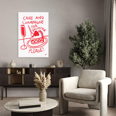 «Cake Breakfast Playful Whimsical Contemporary», reproduction d'art mural