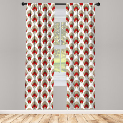 Microfiber Floral Semi-Sheer Rod Pocket Curtain Panels