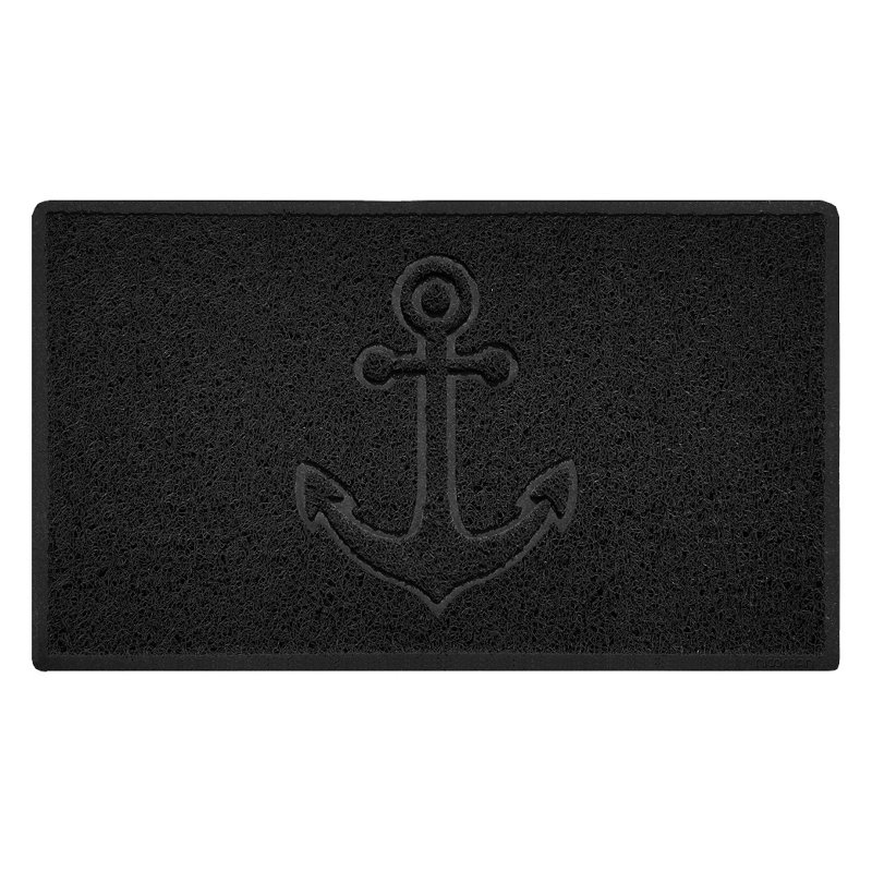 Non-Slip Indoor Door Mat, Black, 1.2cm H x 75cm W x 45cm L