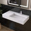 Lavabo de salle de bain mural à surface solide avec trou pour robinet 36 po Chloe