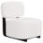 Accent Chair, Upholstered Lounge Chair w/ Flat Backrest, White