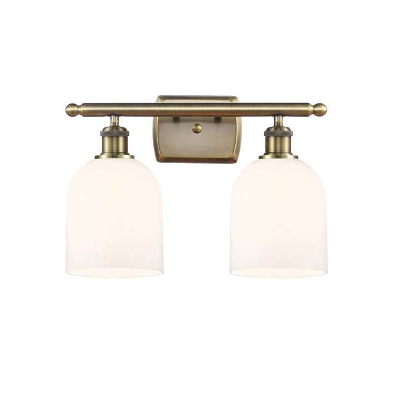 Allysson 2 - Light Dimmable Vanity Light, Antique Brass, Glossy White