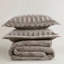 2 PCS  Solid Faux Fur Comforter Mini Set Grey-122524928-122524929