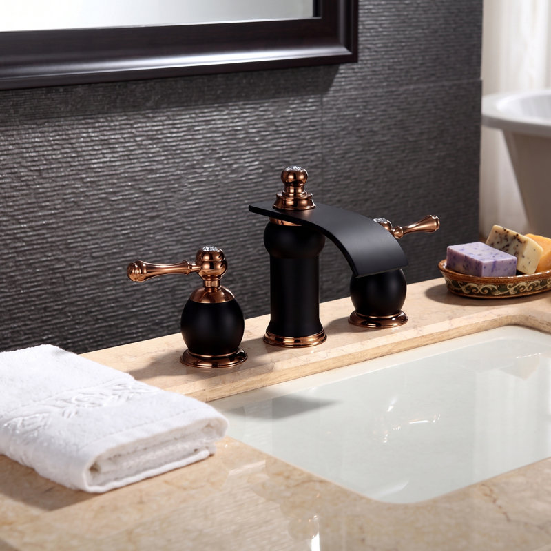 Robinet de salle de bain surdimensionné à 3 trous - Robinet de meuble-lavabo transitionnel moderne de luxe