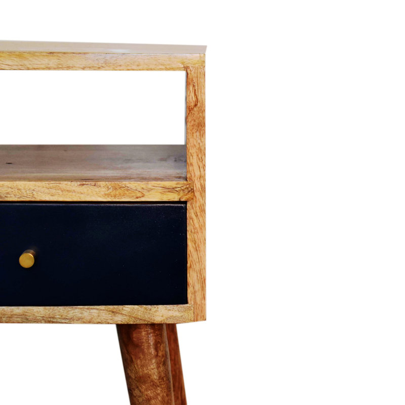 Table de chevet avec tablette ouverte, durable et de qualité, Naturel/noir