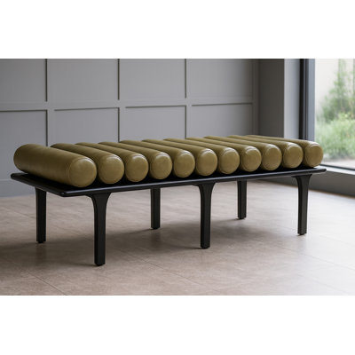 Banc rembourré en similicuir Boutis