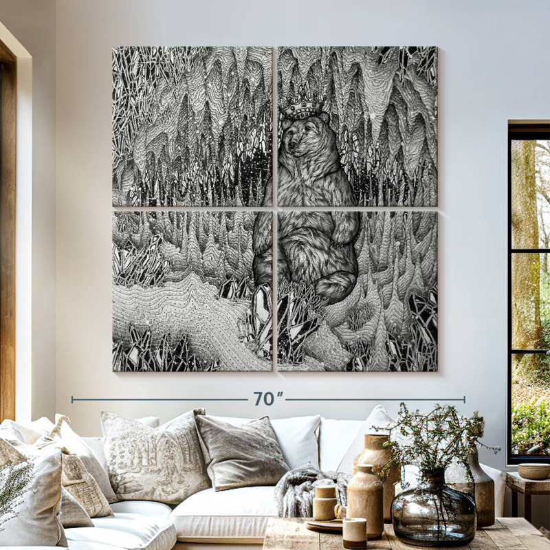 Brampt Cave Of The Bear King, 57" H x 57" W