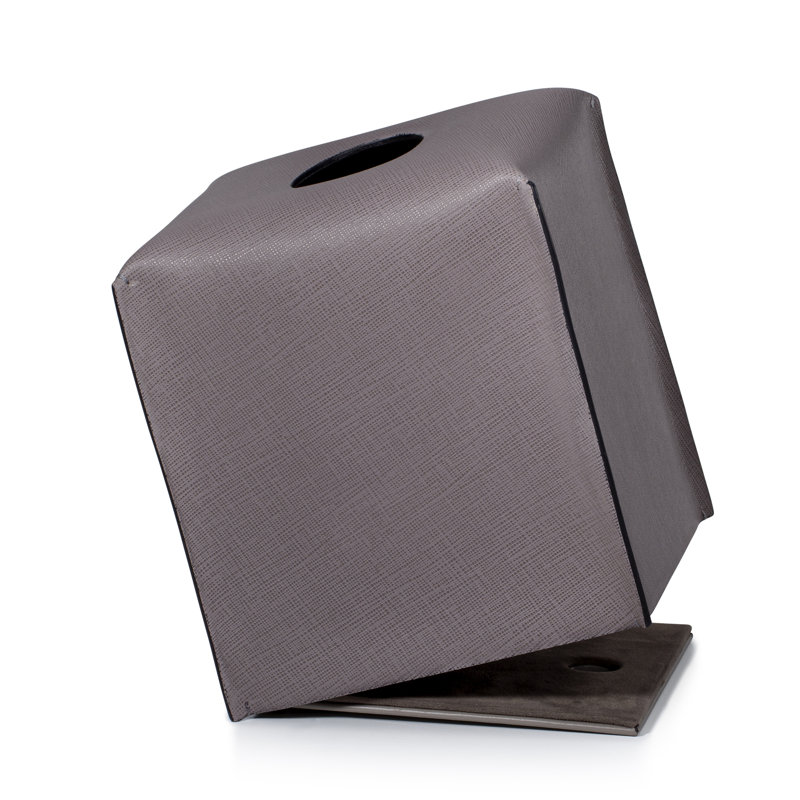 Piega Saffiano Black Tissue Cover, Gray