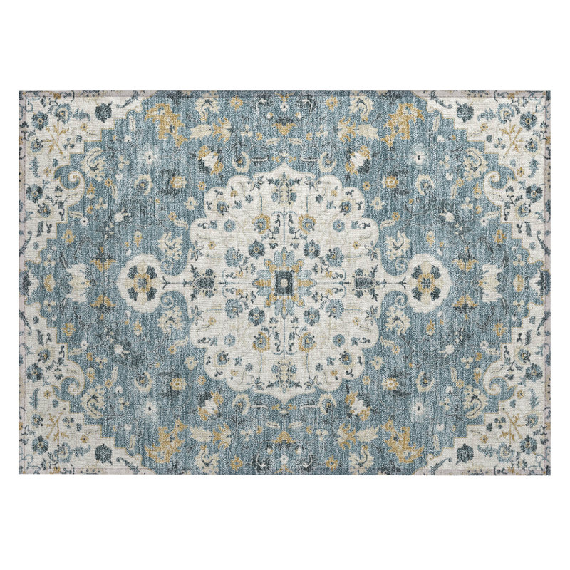 Machine Washable Indoor/Outdoor Chantille ACN2463 Traditional Rug, 1'8" x 2'6", Ivory