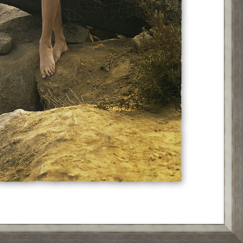 Man Sitting Boat, Woman Standing Beside Giclee Print by Getty Images, Brown, 37" H x 25" W x 2.375" D