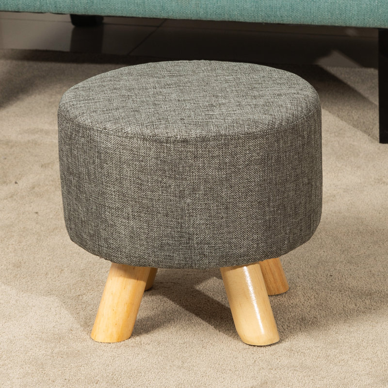 Cenka Upholstered Ottoman, Gray Fabric