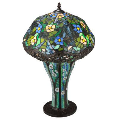 23.5"H Cobweb Mosaic Base Table Lamp