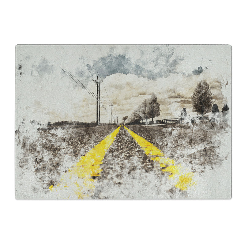 The Open Road Vol.4 Watercolour Chopping Board, 20cm W x 28.5cm L