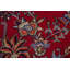 Tapis rouge en laine noué à la main de conception unique de style années 1980 de 9 pi 6 po x 12 pi 11 po Saveena